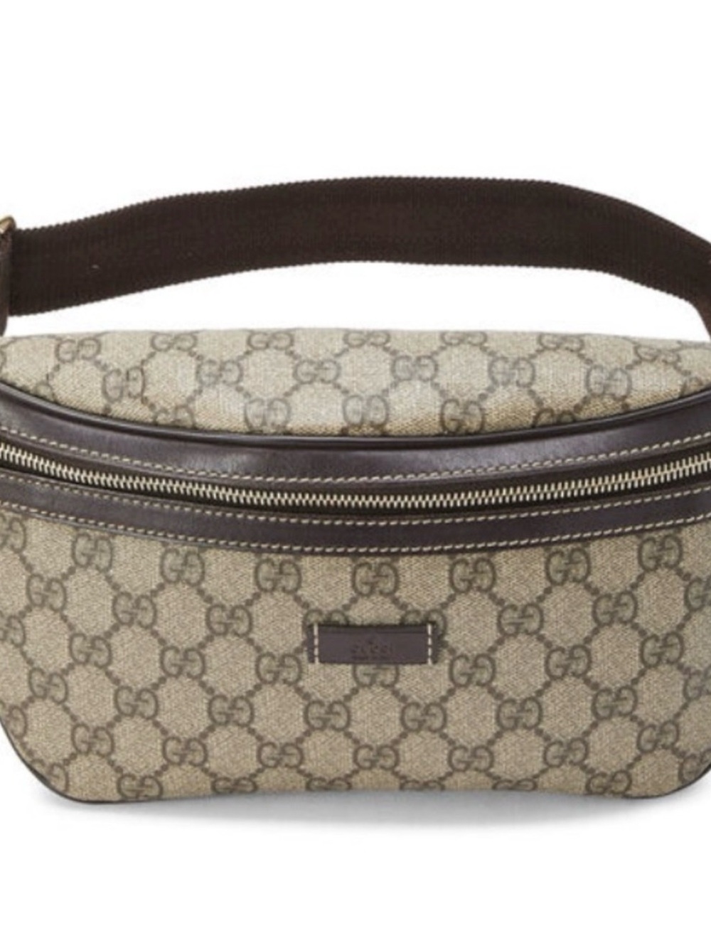 Authentic Gucci GG Supreme Belt bum Bag waist pouch brown tan coated canvas EUC - Picture 12 of 14